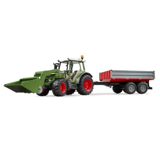 Bruder Fendt Vario 211 Con Caricatore Frontale E Rimorchio