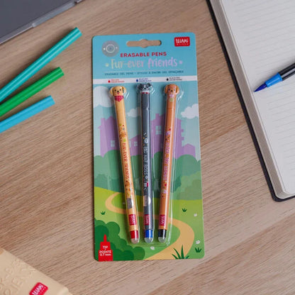 Legami Set 3 Penne Cancellabili Erasable Pen Fur-ever Friends