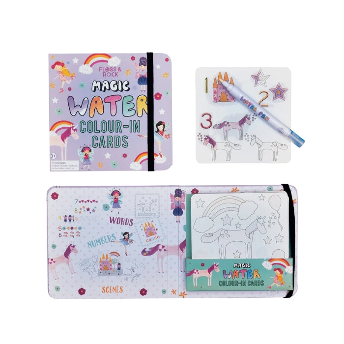 FLOSS & ROCK Magic Water Pen And Cards - Fairy Unicorn