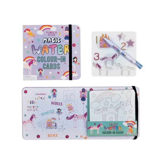 FLOSS & ROCK Magic Water Pen And Cards - Fairy Unicorn
