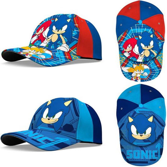Cappellino in cotone Sonic the Hedgehog - 1 pezzo - Blu o Rosso Blu