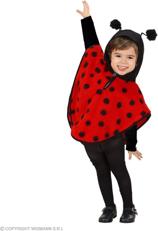 costume COCCINELLA PELUCHE (poncho con cappuccio) 110 cm / 3-4 anni
