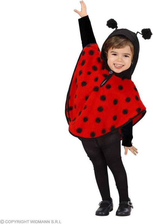 costume COCCINELLA PELUCHE (poncho con cappuccio) 110 cm / 3-4 anni