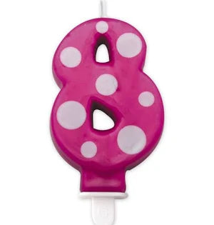 Boland Candela Numero 8 Multicolore Pois
