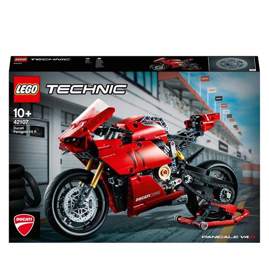 LEGO Technic 42107 Ducati Panigale V4 R, Moto Giocattolo da Collezione,