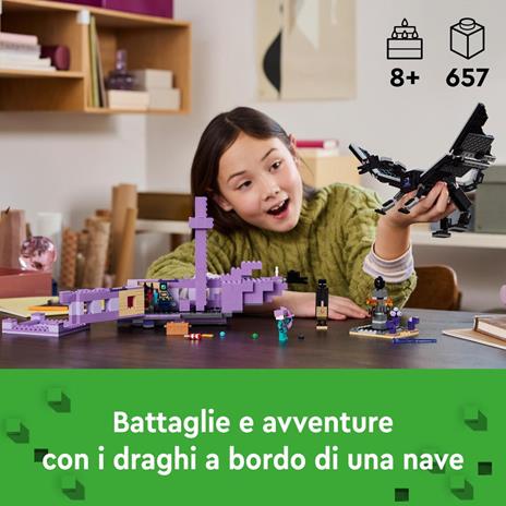 Lego Minecraft 21264 L’enderdrago E La Nave Dell’end,