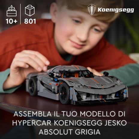 Lego Technic 42173 Hypercar Koenigsegg Jesko Absolut Grigia,