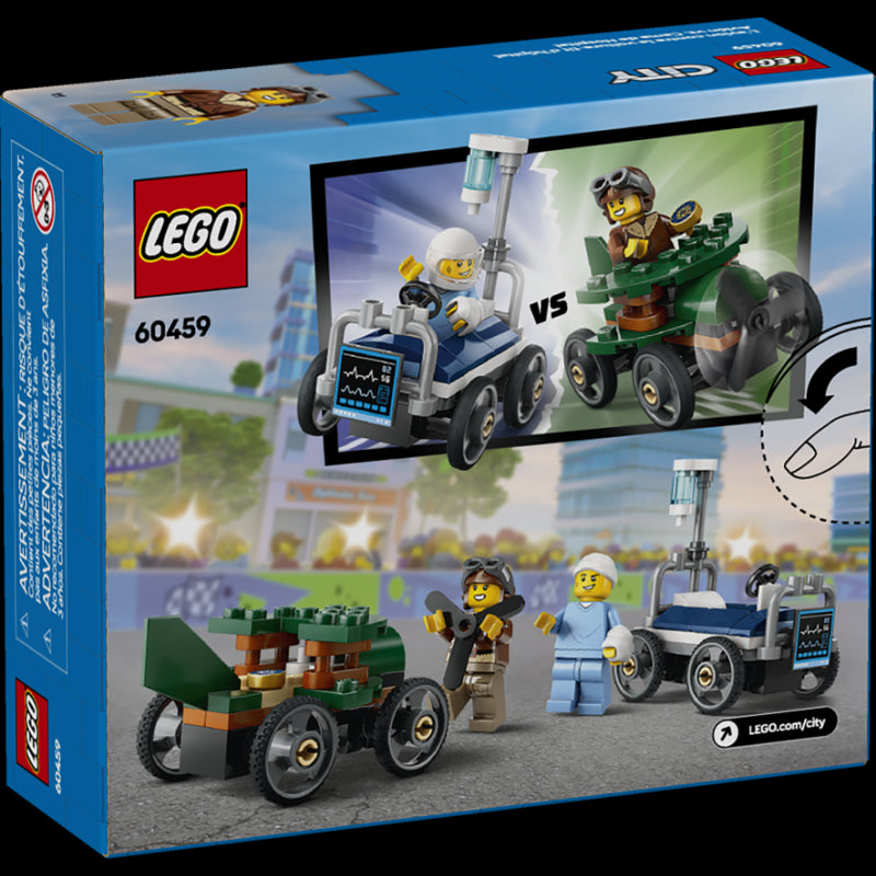 Lego 60459 Pack veicoli da corsa: aereo contro letto d’ospedale City Great Vehicles