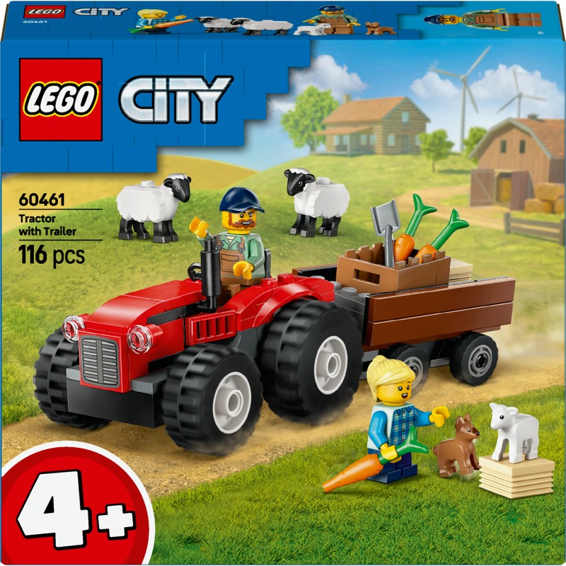 Lego 60461 Trattore agricolo rosso con rimorchio e pecore City Great Vehicles