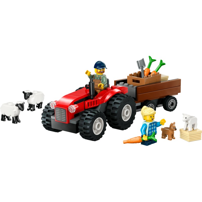 Lego 60461 Trattore agricolo rosso con rimorchio e pecore City Great Vehicles