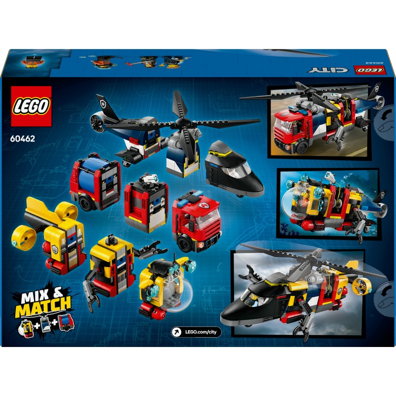 Lego 60462 Elicottero, autopompa e sottomarino City Great Vehicles