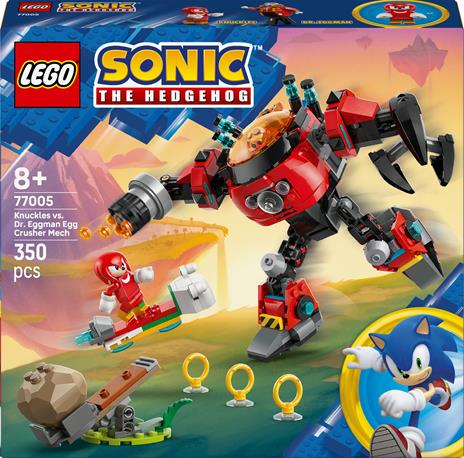 LEGO Sonic (77005). Knuckles vs. il Mech Egg Crusher del Dr. Eggman