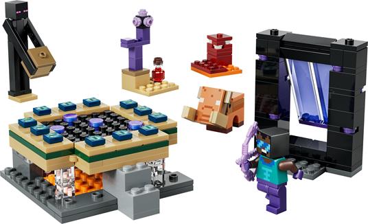 LEGO Minecraft 21584 Viaggio nel Portale del Nether e dell’End con Eroe Enderman e Baby Hoglin