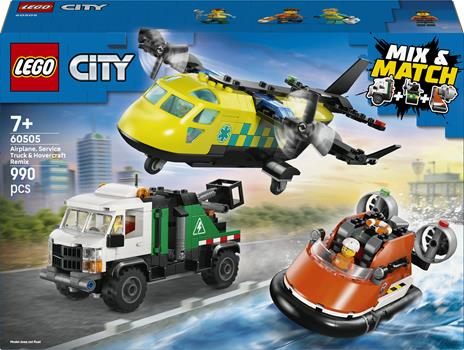 LEGO City Great Vehicles (60505). Remix aereo, camion di servizio e hovercraft