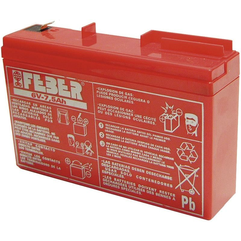 Batteria di Ricambio Feber 6V 7.5AH per Giocattoli