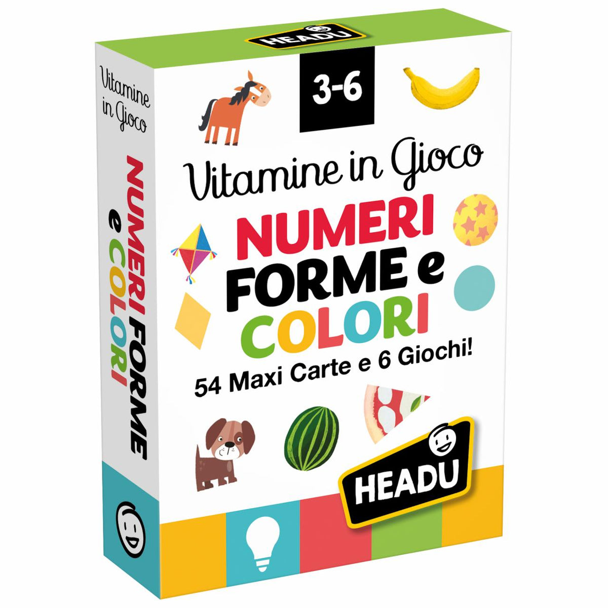 Carte Vitamine Gioco Numeri, Forme e Colori - HEADU