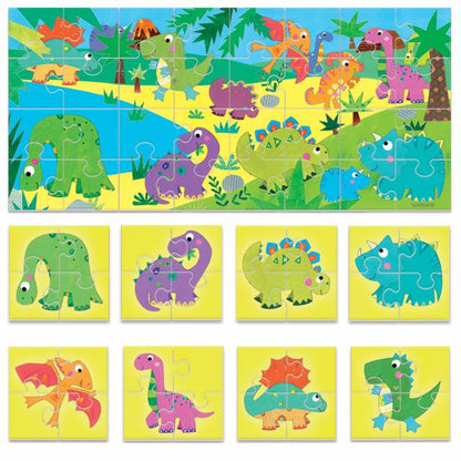 Puzzle 8+1 Dinosaurs Headu 2 ANNI +