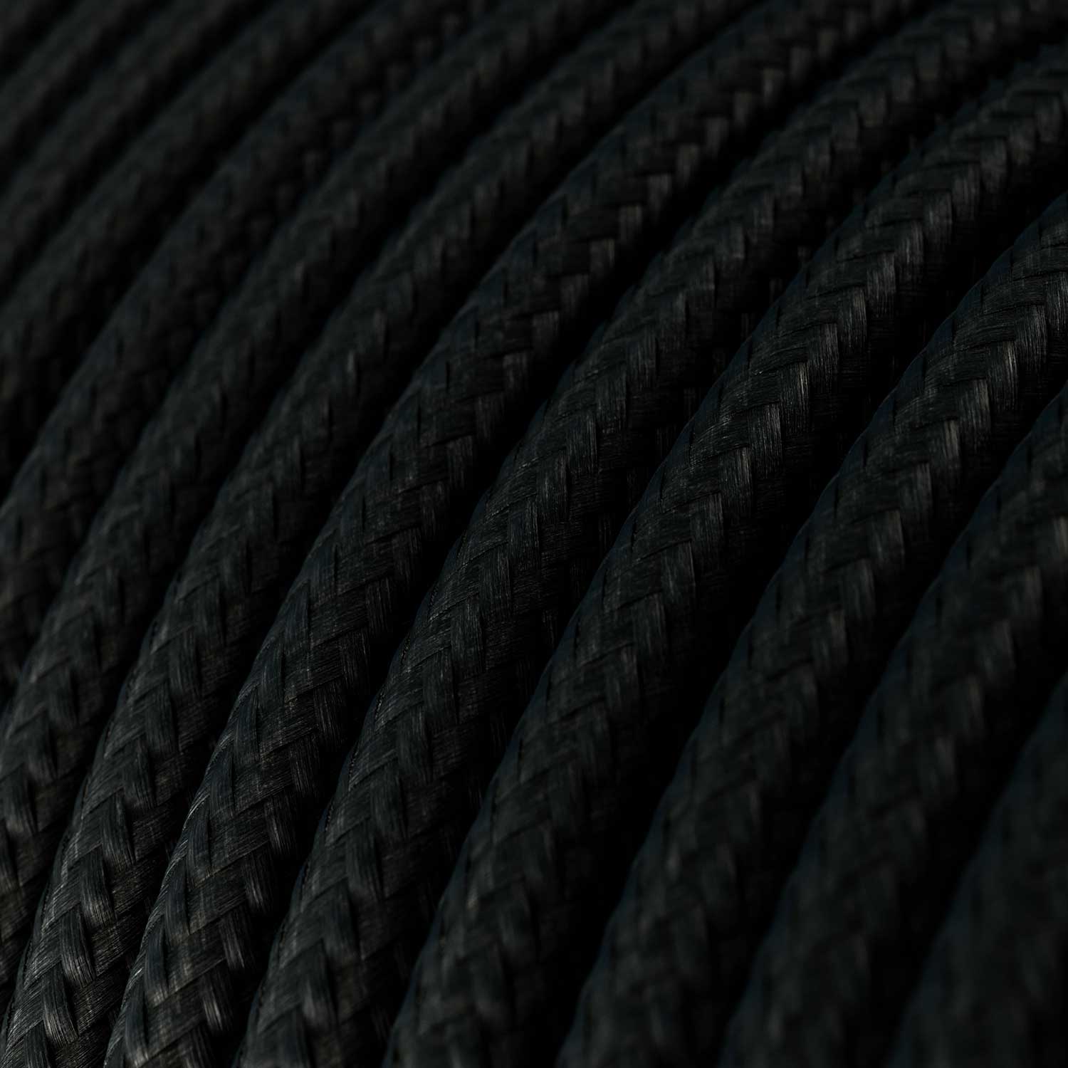 Creative-Cables Cavo Elettrico Rotondo Tessuto Nero 2x0.75mm