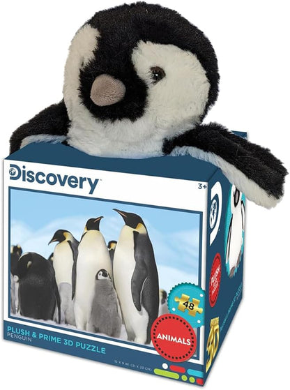 Prime 3D Puzzles - Animal Planet - Pinguini 48 pezzi Puzzle con peluche
