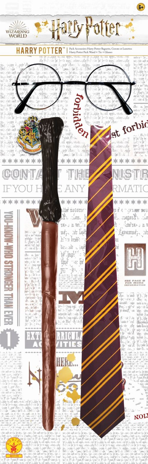Harry Potter – Kit Accessori Ufficiale: Occhiali, Bacchetta e Cravatta – Rubie's