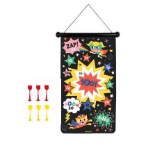 - Superhero-Themed Magnetic Dart Game - 6 Magnetic Plastic Darts - Double-Sided Fabric Game - 4 Years +, J02090