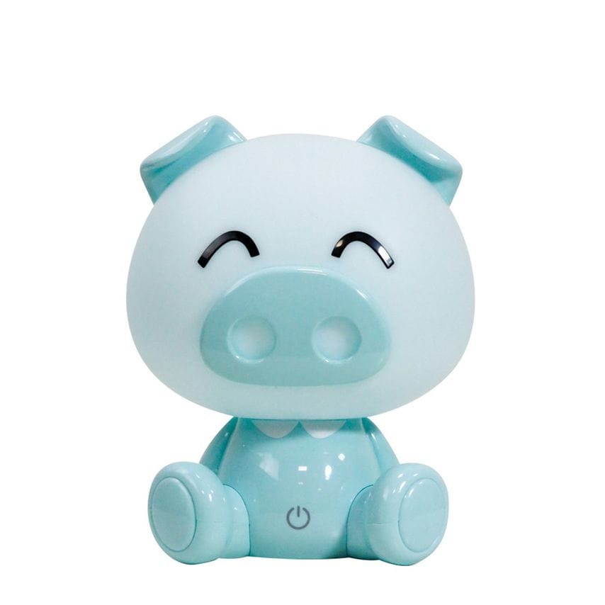 Netlighting Piggy - Lampada da tavolo per bambini a LED integrato, blu