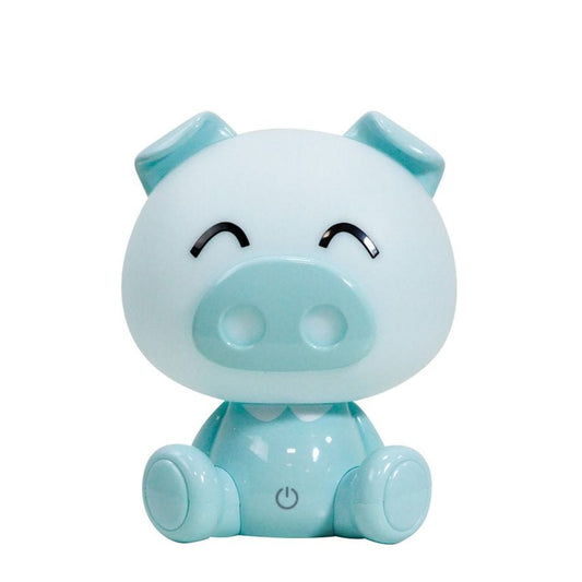 Netlighting Piggy - Lampada da tavolo per bambini a LED integrato, blu