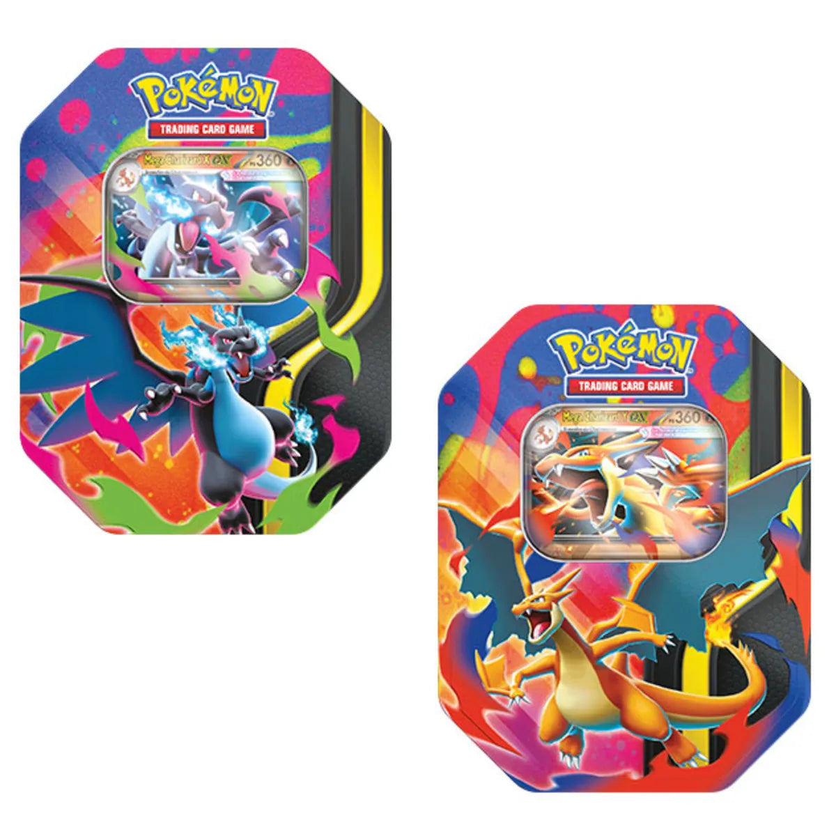 Pokemon ita mega charizard 1 tin assortito – carta olografica ex + 4 booster