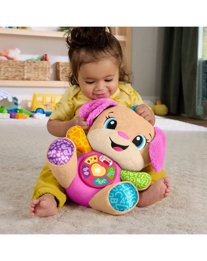 Fisher-Price Sorellina del Cagnolino Ridi e Impara (peluche musicale educativo multilingue con tecnologia Smart Stages).