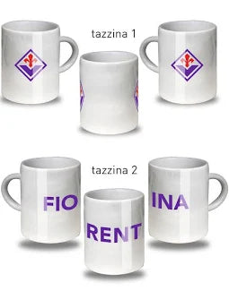 Giemme Store Set Due Tazzine Ceramica Logo Scritta Fiorentina