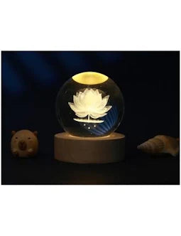 I-Total Lampada Tavolo LED Crystal Ball Fiore di Loto