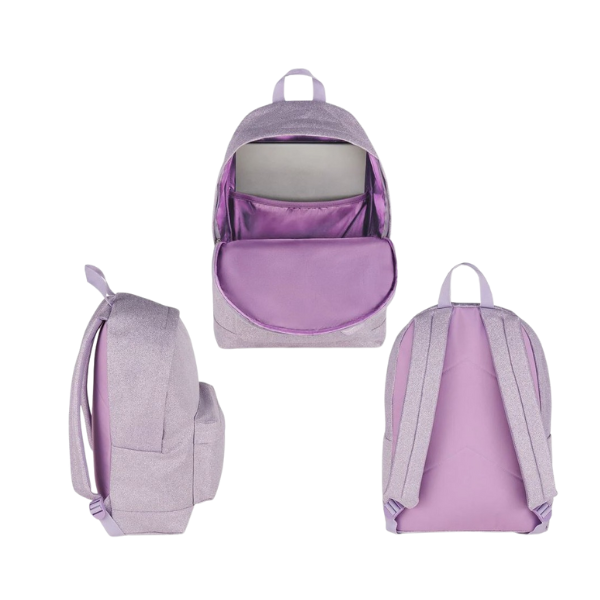 Seven Zaino americano scuola shiny tech colori assortiti glitter nero-lilla