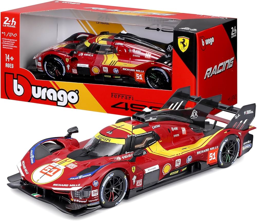 Bburago Ferrari 499 P 24H LMH Hypercar 2025 1:64 #51 #83