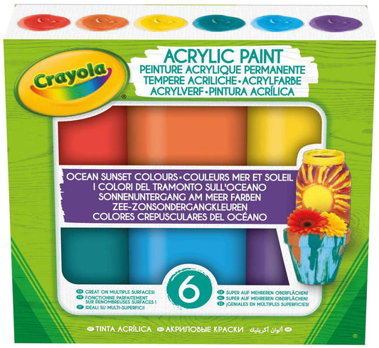 6 Tempere Acriliche - Colori assortiti - toysvaldichiana.it