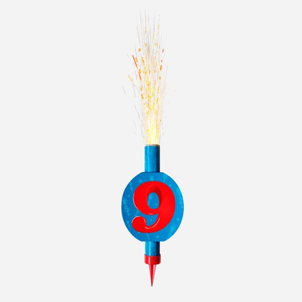 Vela Pirotecnica Con Numero 9