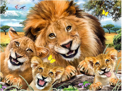 3D Puzzles Lion Selfie 48 Pezzi con peluche.
