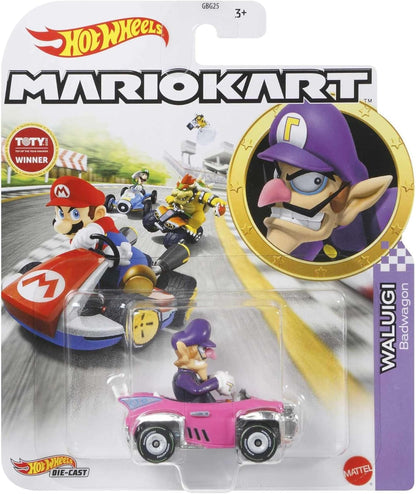 Hot Wheels Modello DieCast KART BADWAGON di WALUIGI GJH54 Super Mario - Scala 1/64 5cm