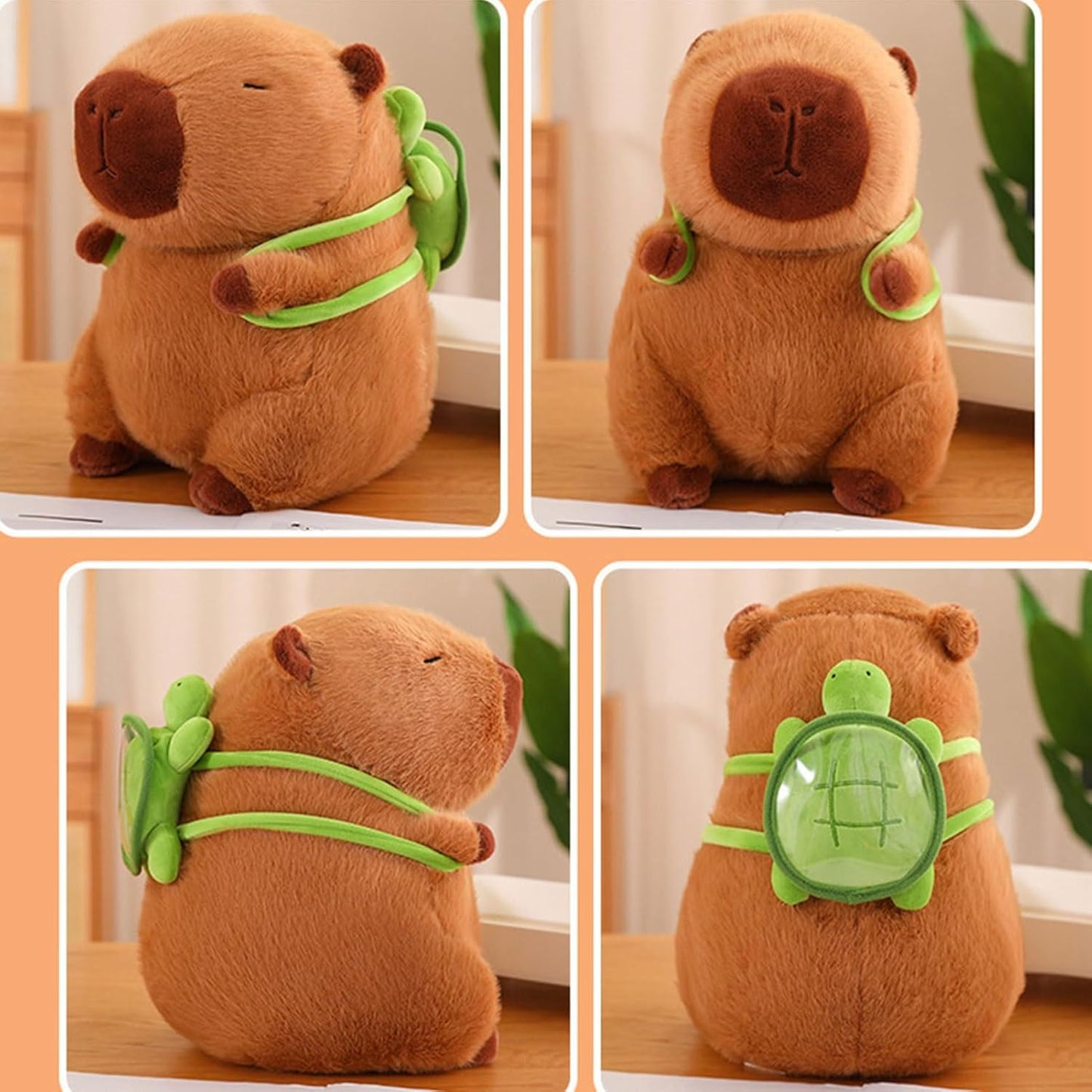 Peluche Capybara, peluche CapIbara con tartaruga zaino giocattolo  23cm