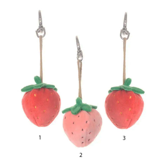 Peluche Portachiavi Fragola Rosa E Rosso