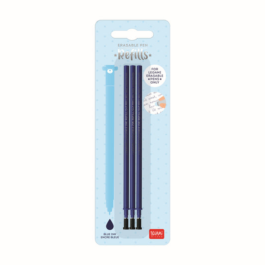 Legami 3 ricariche penna gel cancellabile - Blu