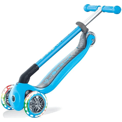 Globber Primo Foldable Scooter Luci Motion Activated Blu