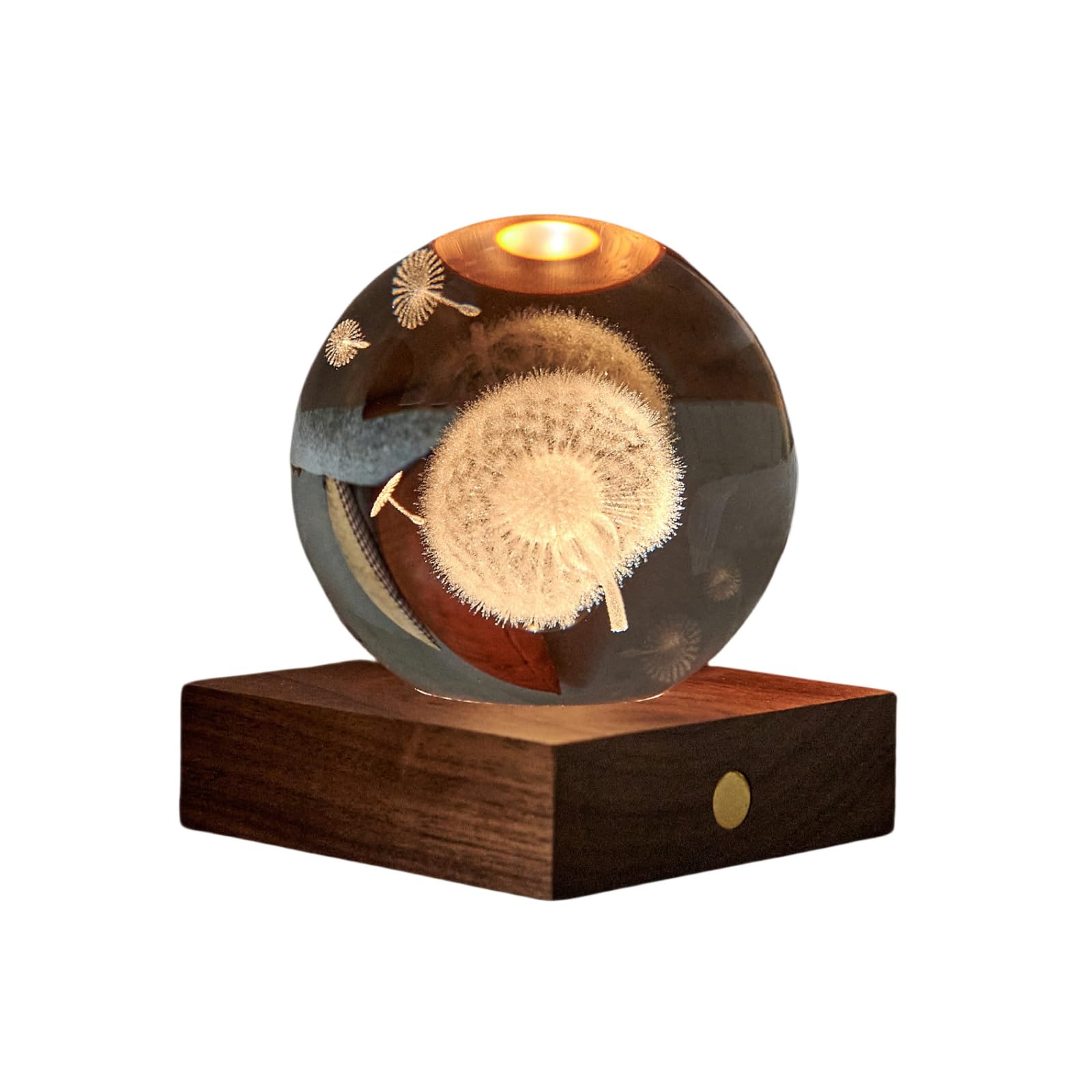 I-Total Lampada da Tavolo LED Crystal Ball Dente di Leone