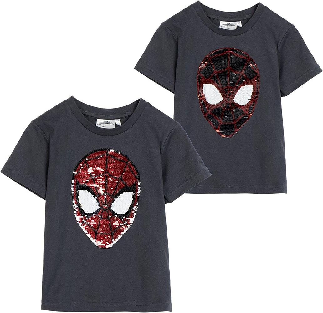 Spider-Man T-Shirt Manica Corta Bambino Grigio Scuro