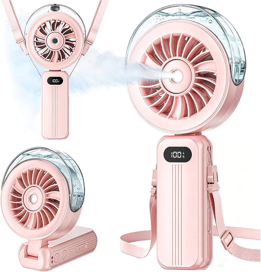I-Total Mini Ventilatore Portatile Ricaricabile Rosa