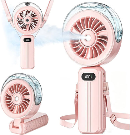 I-Total Mini Ventilatore Portatile Ricaricabile Rosa