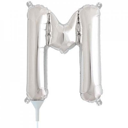 16 Inch Letter M - Silver Air-Filled Foil Balloon
