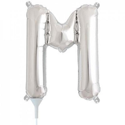 16 Inch Letter M - Silver Air-Filled Foil Balloon