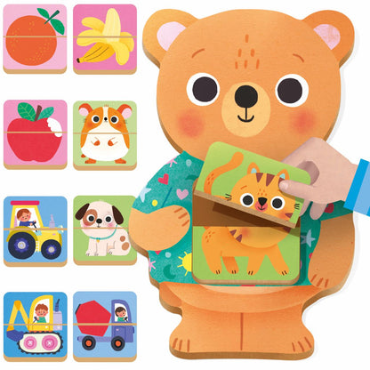 Wooden Game Teddy Bear Baby Puzzle - immagine 2