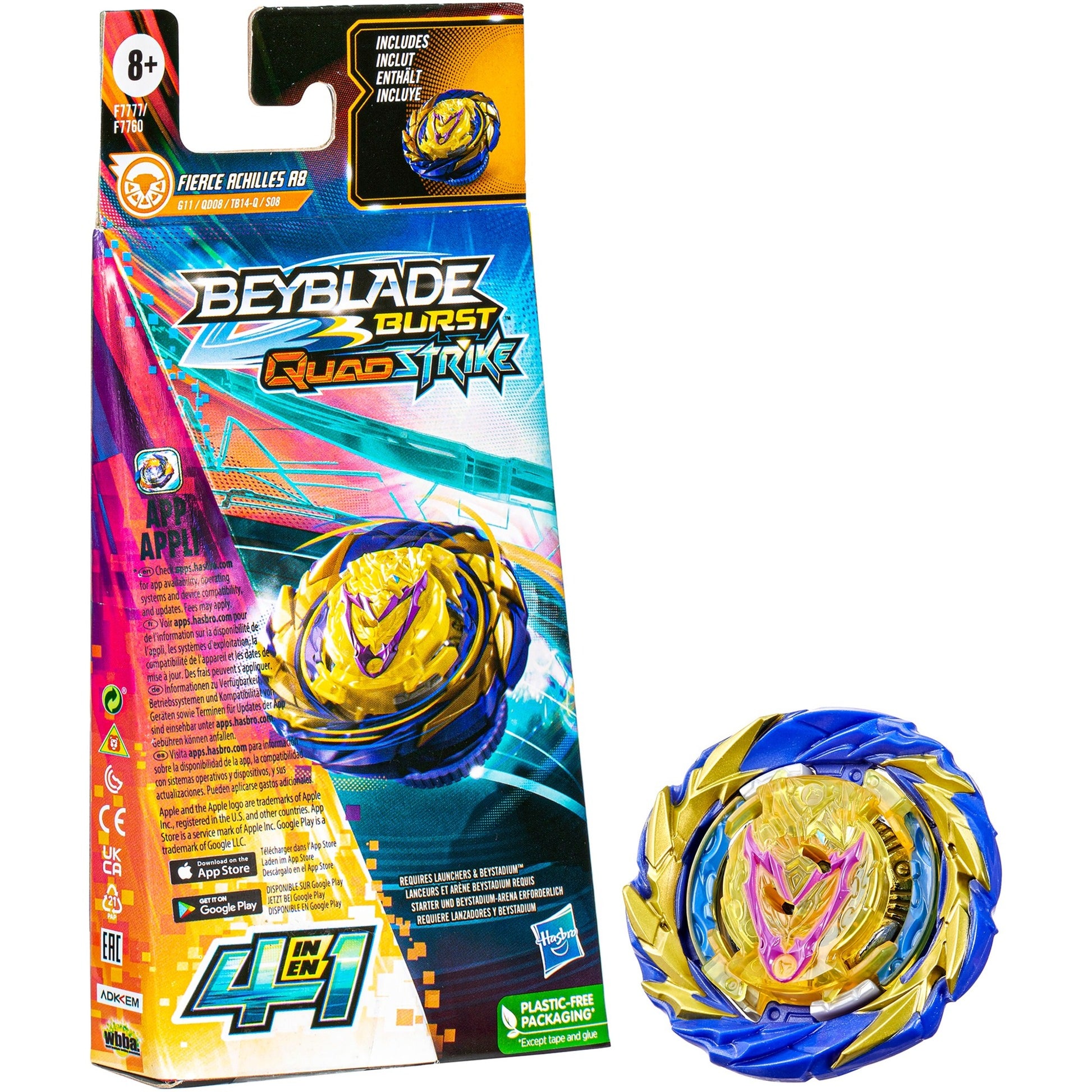 Hasbro Beyblade Burst QuadStrike Single Pack Fierce Achilles A8