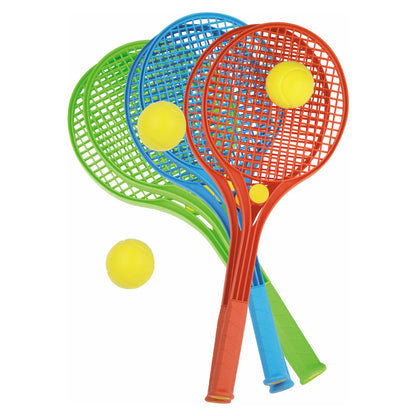 Set Tennis Soft Ball 2 Racchette Con Palla Colori Assortiti